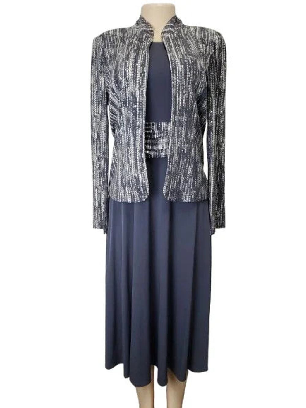 Jessica Howard women's gray and white 2 pc dress size 6